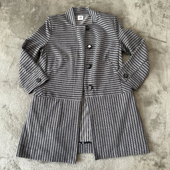 Cabi Dappled Navy Gray Car Coat Jacket Women's size SMALL - Picture 1 of 6